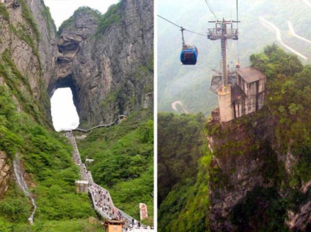 خطرناک ترین پله ها,پله های خطرناک,دروازه بهشت چین