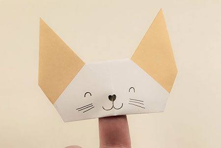 اوریگامی گربه,آموزش اوریگامی گربه,کاردستی گربه